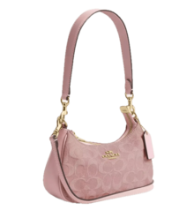 Coach Women's Teri Mini Crossbody Bag - 淺粉紅牛仔布 - 查看 5