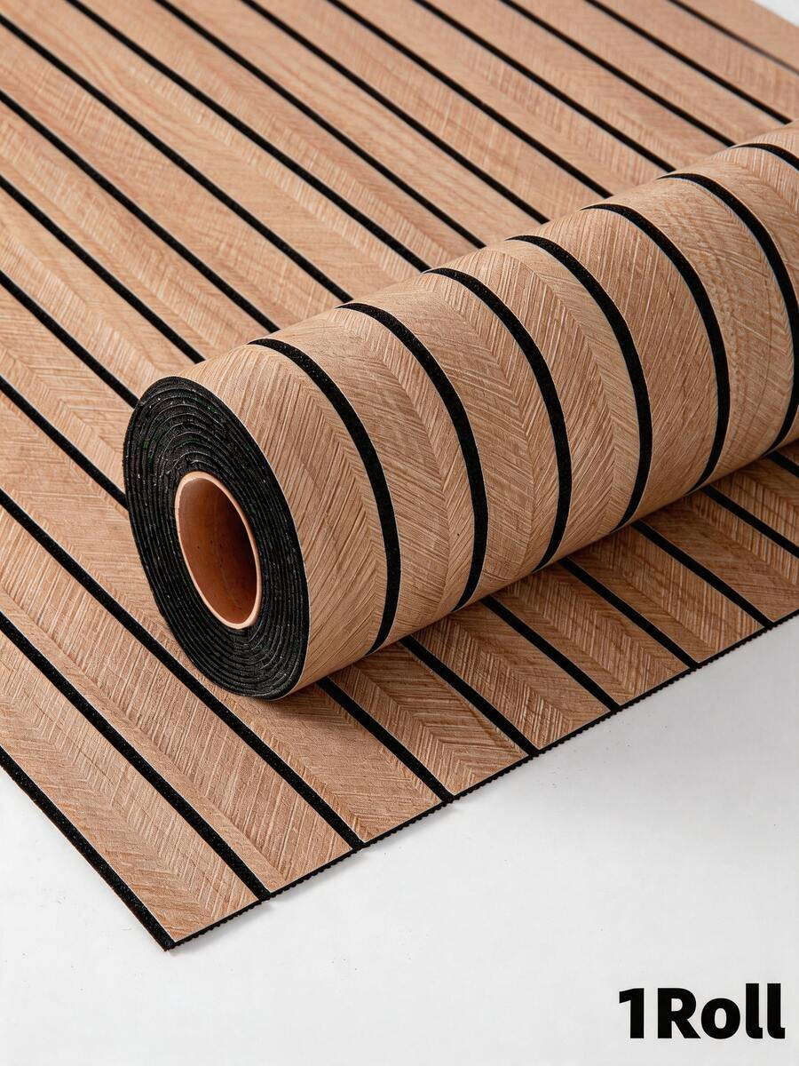 1Rolls Package, 4mm Thick Easy-Apply Peel & Stick 3D Wallpaper Roll, Wood Grain Design - Self-Adhesive SXP For DIY Home Decor, Perfect For Ceilings, Partitions & Curved Surfaces Can Be Used On Walls, Floors Ceilings, Suitable For Living