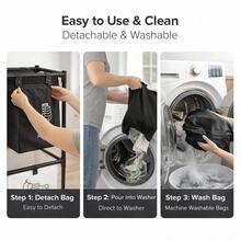 Modern Minimalist Metal Heavy Duty 4 Bag 2-Tier Laundry Basket,With Socks Underwear Sorting Labels, Large Dirty Clothes Storage Bin Organizer,For Dorm Room Essentials College,Laundry Room Accescories,Cruise Essential,Beach Laundry Room Accescories. - 黑與白 - 查看 6