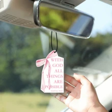 1 Piece/2 Pieces/1 Set Of Inspirational Car Air Freshener, Bible Scripture Rear-View Mirror Decoration, Car Air Freshener Five Piece Set, Everything Is Possible "Theme, Bible Pattern Car Air Freshener, Pendant Type Air Outlet Air Freshener. - Multicolor - View 16