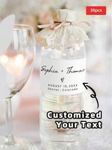 1/10/30/50pcs Customized Water Bottle Labels, 3 Styles, Personalized Wedding Decoration, Customizable Wedding Text Labels, Custom Name, Text, Blessing, Gift For Groom, Bride, Friends, Couples, Weddings, Parties, Holiday, Birthday, Wedding Favors - Multicolor - View 15