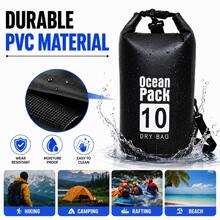 10L 防水乾袋 捲頂 PVC 戶外背包 適用於獨木舟、海灘、露營、徒步、游泳、旅行 - 黑色 - 查看 5
