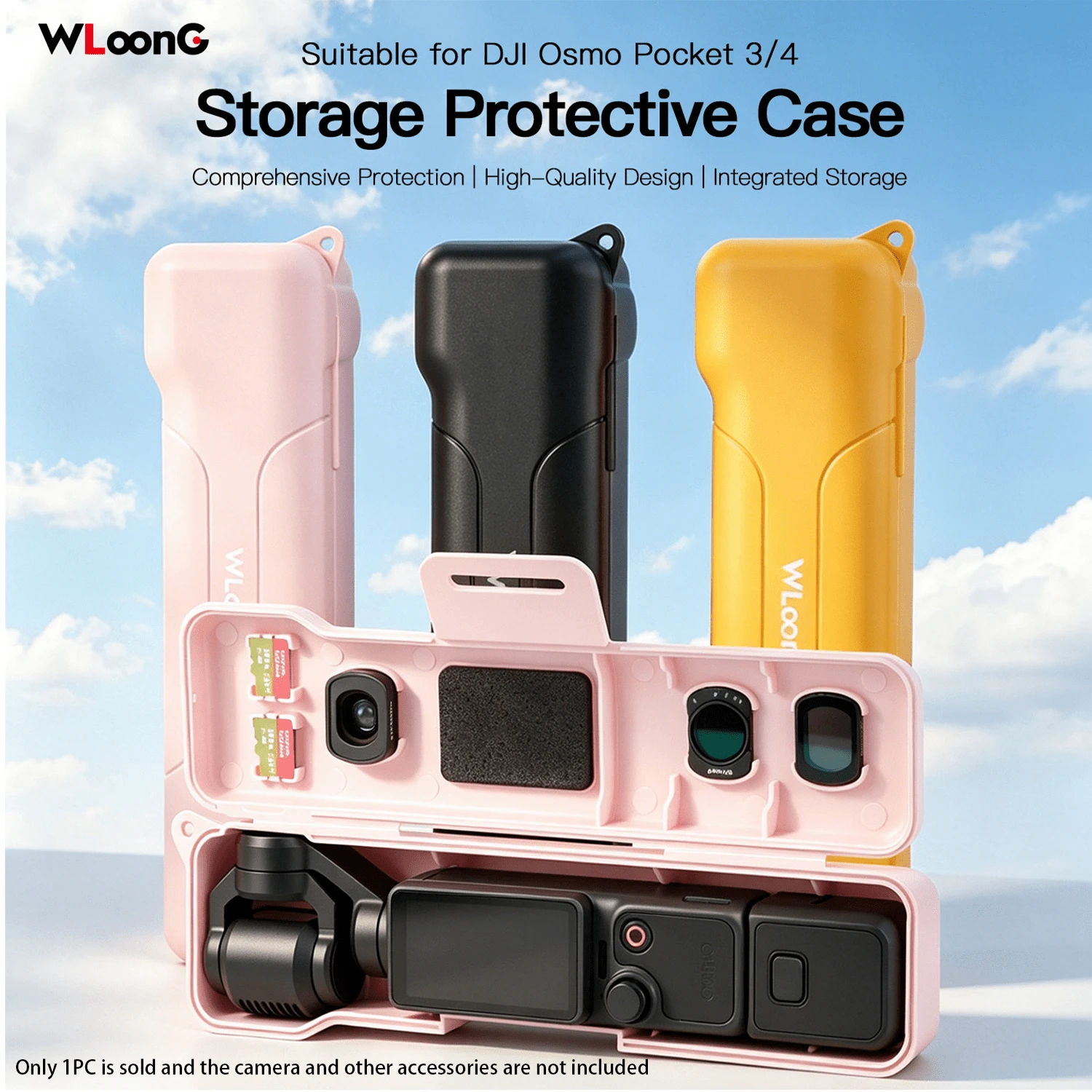 Flip 硬殼保護套適用於 Osmo Pocket 3/4，雲台、螢幕與鏡頭保護，Pocket 3/4 配件，整合收納 | 全方位保護 | 高美感設計 | 附手腕掛繩 | 輕巧便攜 | 耐刮損