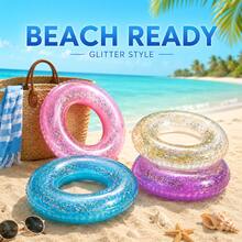 Naturepeak Inflatable Swimming Rings, Including Transparent, Blue, Pink, Purple, Gold, And Silver Sequins, Suitable For Summer Water Sports, Pool Parties, Beach Parties, Swimming Pools, Beaches, And Summer Swimming Rings - A-yongQuan - View 3