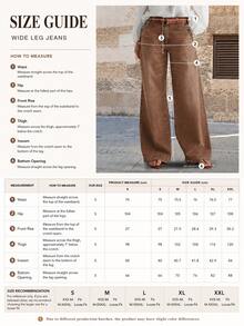 New Vintage Washed Wide Leg Casual Jeans For Women, Brown - High Quality, Fashionable And Comfortable Spring - Brown - View 7