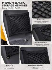 Motorcycle Storage Net Bag, Elastic Mesh Organizer Pocket With 4 Corner Loops, Stretchable Nylon Cargo Holder, For Motorcycle Helmets And Bottles, Travel And Moto Riding, Motorcycle Accessories And Gear, Fits Scooter, Electric Scooter, Moped, E-Bike - A - View 9