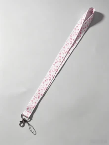 1個休閒百搭多圖案蝴蝶結印花識別證掛繩，簡約時尚可拆卸式頸帶，教師與醫療人員識別證持有器，可分離蝴蝶結印花掛繩，教師節與護士節禮物，日常穿著辦公用品 - A - 查看 11