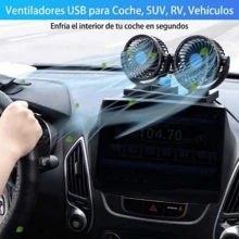 DeTODO 2 Speed Dual Car Fan. 360° - Black - View 3