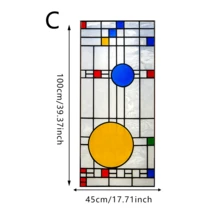 1pc Geometric Abstract Pattern Static Cling Window Film, Suitable For Home, Office Glass Doors, Shower, PVC Self-Adhesive, Removable, 17.72x39.37 Inches - Abstract Geometric Frosted Film - View 12