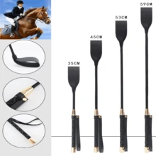 2PCS Leather Riding Crop Set, Suitable For Equestrian Sports, PU Leather Double Whip, Black Riding Crop. Equestrian Whip, English Riding Aid Tool, Synthetic Leather Material, Good Flexibility, Suitable For All Riders, Ideal Choice For Valentine's Day, Easter, Thanksgiving, Christmas, Halloween. - Multicolor - View 4