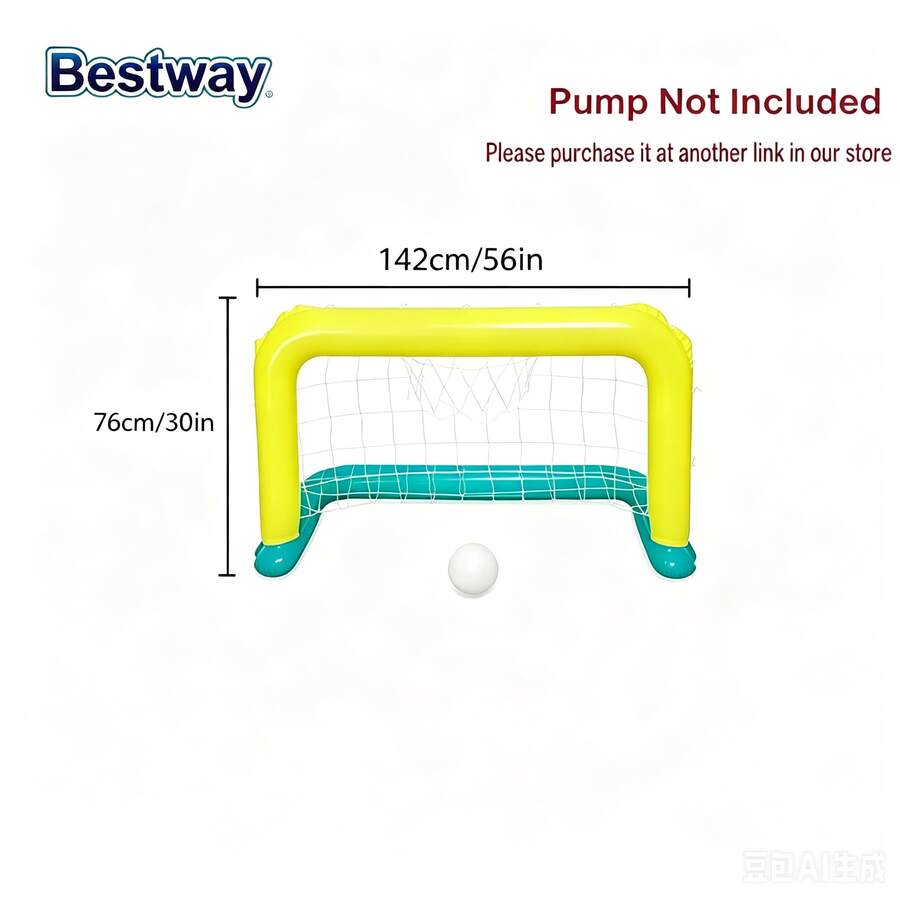 Bestway 52133/52123/52418 Inflatable Basketball Swimming Set, Floating Pool Game, Water Ball Swimming Set, Inflatable Pool Game, Pool Toys, Water Volleyball Swimming Set, Inflatable Pool Swimming, Pool Inflatable, Beach Essentials, Pool Float - 56" X 30"/1.42m X 76cm Water Polo Swimming Pool Game Set - View 1