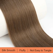 Extensión de cabello de cola de caballo con cordón, cola de caballo falsa larga y recta, extensión de cabello natural y suave con clip, peluca sintética resistente al calor de 32 pulgadas, 165g, 30# - Marrón Mocha - Ver 2