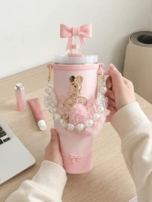 Water Bottle Handle Strap, Beaded Rope Cup Carrier, Crossbody Water Bottle Carrying Strap, Suitable Water Bottle Accessories - Multicolor - View 3