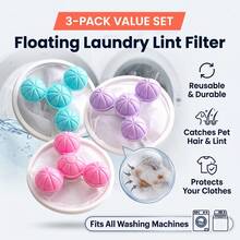 3pcs Reusable Floating Lint Filter Bags, Washing Machine Pet Hair Remover Collector, Floating Fabric Lint Absorbing Filter Bags, Suitable For Household Laundry - Mix - View 7