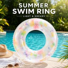 Inflatable Swimming Rings, PVC Inflatable Swimming Rings, Neutral Armpit Floats, Including Green, Donut-Shaped, Suitable For Summer Water Sports, Pool Parties, Beach Parties, Swimming Pools, Beaches, And Summer Vacation Swimming Rings - Butterfly Sequined Swim Ring - View 3