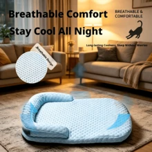 Summer Cool & Refreshing Pet Bed For Cats And Dogs, Breathable Dog Mat, 3D Cooling New Pet Ice Nest, Suitable For Small And Medium Dogs, Comfortable Pet Bed, Minimalist Design, Available In Silver, Light Blue, Mint Green, Ideal Gift For All Seasons - Baby Blue - View 1