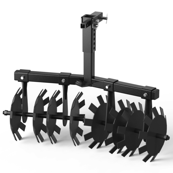 Beaully 32 Inch Disc Plow Harrow With 2 In Receiver Mount For Cut Weeds & Clear Crop, Heavy Duty Steel Adjust Height Trailer Disc Harrow, 3 Point Tiller For ATV UTV