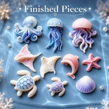 Ocean Series Resin Silicone Mold, Suitable For Making Pendants, Earrings, Accessories, Jewelry DIY Crafts, Also Suitable For Valentine's Day, Easter, Mother's Day And Other Holiday DIY Crafts. - White - View 3