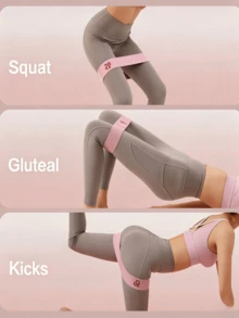 1pc Yoga Hip Resistance Band, Polyester Material High Elasticity, Unisex, Suitable For Hip Shaping Elastic Loop Home Gym Yoga Hip & Leg Training Fitness Sports Yoga Hip Band, Peach Pink Hip Resistance Elastic Band, Pilates Weight Loss Hip Round Fitness Band Fitness Accessories Yoga Stretching Band, Fitness Band, Training Band, Leg Resistance Band Set, Fitness, Muscle Training, Shaping - Multicolor - View 4