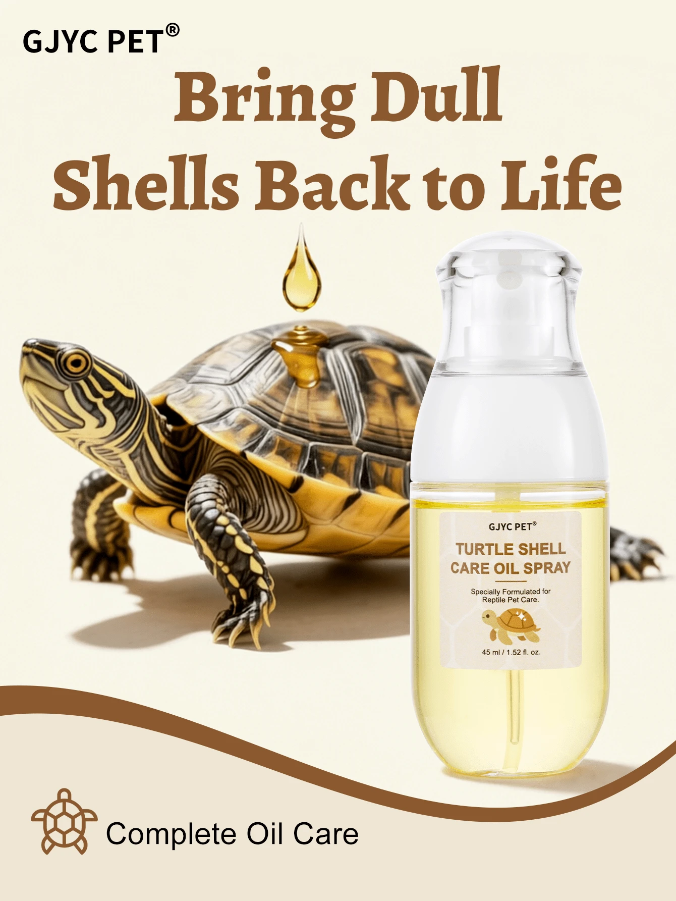 GJYC PET 1.52 Fl Oz Tortoise Shell Care Spray, Repair Shine Prevent Shell Cracking, Moisturize Dry Tortoise Shell, Deep Nourish Reptile Shell And Skin - Tortoise Shell Care - View 1