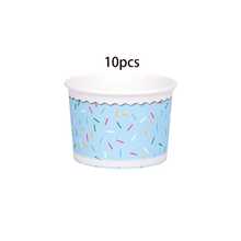 10pcs/20pcs/40pcs Ice Cream Paper Cups,Treat Bowls 7.5cm/3in Bottom 9cm/3.5in Top 6.2cm/2.5inc Height, Pink & Blue Sprinkle Confetti Pattern Wavy Rim Dessert Containers For Sundae, Frozen Yogurt, Snack, Party Favors, Birthday Supplies - Multicolor - View 10