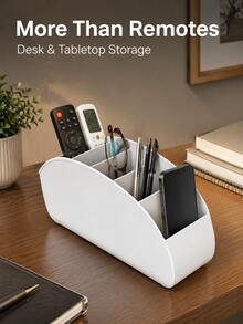 Compartment Desktop Storage Box, Can Store Remote Controls, Stationery And TV Remotes, Space-Saving, Suitable For Living Room, Office And Bedroom - Multicolor - View 3