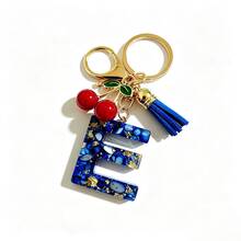 A-Z Resin Initial Keychain, Holiday Gift, Royal Blue Women's Key Chain, Cherry Tassel Car Key Chain Accessory, Gift, Car Decoration, Bag Charm, Cute Gothic Y2K Style For Campus - Royal Blue - View 34