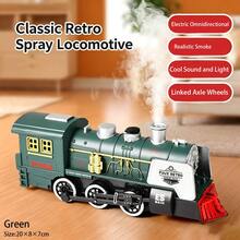 1pc Retro Steam Train Toy, Mist Steam, Linked Wheels, Sound And Light Effects, Available In Multiple Colors, Suitable For Children's Toys/Train Enthusiasts' Collection/Birthday Gifts - Multicolor - View 7