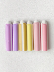 1 Set 6pcs Pencil-Shaped Erasers, Cute Soft Color Stain-Resistant Erasers, Creative Stationery For Office And School Supplies, Ba, First Day Of School - Multicolor - View 7