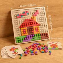 Children's DIY Pixel Puzzle - Colorful Wooden Building Game, Logic And Creativity Educational Toy, Suitable For 3+ Years Old - Multicolor - View 11