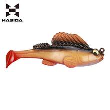 HASIDA 大號彈塗魚軟餌，加重防掛底，適用於鱸魚與河鱸淡水及鹹水釣魚 - 紅色 - 查看 9