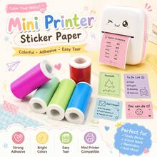 5/10/20Rolls Multicolored 57mm Self-Adhesive Mini Thermal Paper Roll, Inkless Printable Sticker Paper For Photos, Notes, Journaling, Home Office DIY Labeling - View 11