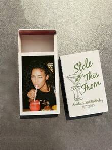 Personalized Matchbox Style Party Favors, Suitable For Weddings, Birthdays, Housewarming, Apartment Decor / Wholesale Party Matchboxes / Wedding Matchbox Favors, Perfectly Matched With Matchbox Letter Bride Party Decorations - Multicolor - View 3