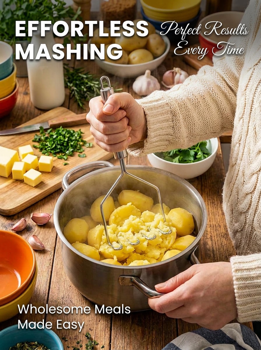 SOKANY 1 Presser, Wavy Stainless Steel Mashed Potato Masher, Kitchen Vegetable And Fruit Mashed Small Tool - View 1