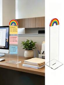 Detachable Transparent Acrylic Memo Board And Stand, Suitable For Computer Screens, Message Boards And Office Desks, 2 Colors Available, Back To School Season - Multicolor - View 8