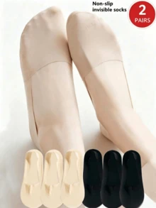 OBOVAY 6雙女款夏季矽膠防滑隱形超薄冰絲船襪，日系JK風透氣休閒彈性襪 - 彩色 - 查看 7