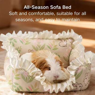 1Pc Pet Rabbit Bed Mat, Small Pet Sofa Bed, Super Soft Comfortable Resting Nest…
