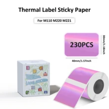 Gradient Purple Laser Thermal Stickers 40*30mm 230 Sheets Waterproof Self-Adhesive Purple Labels Portable Printable Stickers For Small Business Bakery Jewelry Gift Packaging Organizing - Violet Purple - View 11