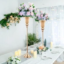 4pcs Metal Floral Decoration Stand, Metal Wedding Centerpiece Decoration Rack, High Table Decoration Vase, Suitable For Wedding Reception Centerpiece, Event Party, Hotel Home Decor (32 Inch, Gold) - 80cm/31.4inch - View 2