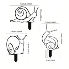 1pc Outdoor Metal Iron Snail Decoration, Garden Yard Balcony Flower Pot Stake - A - View 7