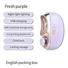 2合1充電式電動指甲剪與拋光器 - USB充電，具備防夾手、指甲拋光、照明與研磨功能的智慧電動指甲剪，全家人都能安心使用，完美的節日禮物 - 彩色 - 查看 14