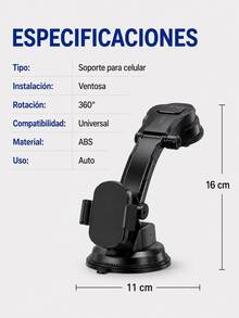 Car Phone Holder With Strong Suction Cup, Adjustable For Dashboard And Windshield, Stable Mount For GPS Navigation And Smartphones - Black - View 3