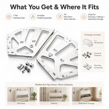 3-Tier Modern Matte Shoe Cabinet Hinges - Easy Install Flip-Up Panel Frame For Kitchen, Living Room And Entryway - Silver - B - View 1