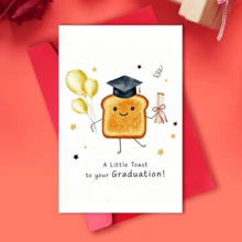 Kartu Ucapan Selamat Wisuda Kartun yang Lucu, Kartu Ucapan Wisuda Desain Roti Cat Air yang Kocak untuk Lulusan SMA dan Perguruan Tinggi, Kartu Hadiah Ucapan Selamat yang Unik untuk Teman dan Keluarga yang Lulus, Perlengkapan Perayaan Pesta Wisuda - beraneka warna - View 3