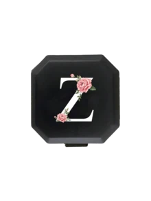 便携式药盒，饰有粉色牡丹花和A-Z字母图案，粉色牡丹花设计，便携式医疗急救包，6格胶囊收纳盒，旅行药盒，药袋，药盒，医院包，药品整理袋，药品收纳袋，旅行必备包袋，假日必备 - 彩色 - 查看 31