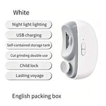 2合1充電式電動指甲剪與拋光器 - USB充電，具備防夾手、指甲拋光、照明與研磨功能的智慧電動指甲剪，全家人都能安心使用，完美的節日禮物 - 彩色 - 查看 16