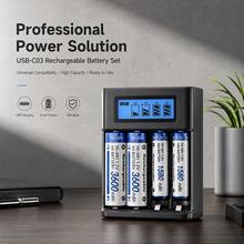 1 buah Charger Baterai AA Pintar - Stasiun Pengisian 4 Slot, Desain Pengisian Cepat Independen, Layar LCD Pintar untuk Baterai Isi Ulang 1.2V, Charger Baterai AA Bertenaga USB, Kompatibel dengan Sel NiMH 1.2V, dengan Layar LCD dan Teknologi Pengisian Cepat & Slot Independen, Cocok untuk Penggunaan di Rumah - MultiWarna - View 10