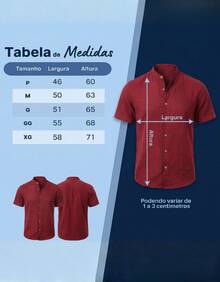 Men's Short-Sleeve Shirt With Mandarin Collar, Lightweight For Work And Leisure - Bordeaux - View 3