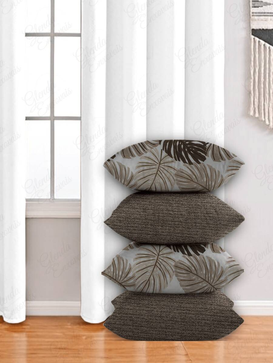 4 Cushion Covers, Various Combinations, 45x45 Cm - AL - 米棕色肋骨 - 查看 1