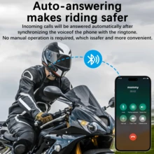 Y12 Motorcycle Helmet Bluetooth Headset Noise-Canceling Headset With Built-In Microphone For Full-Face And Half-Face Riding Helmets 400mAh - A - View 4